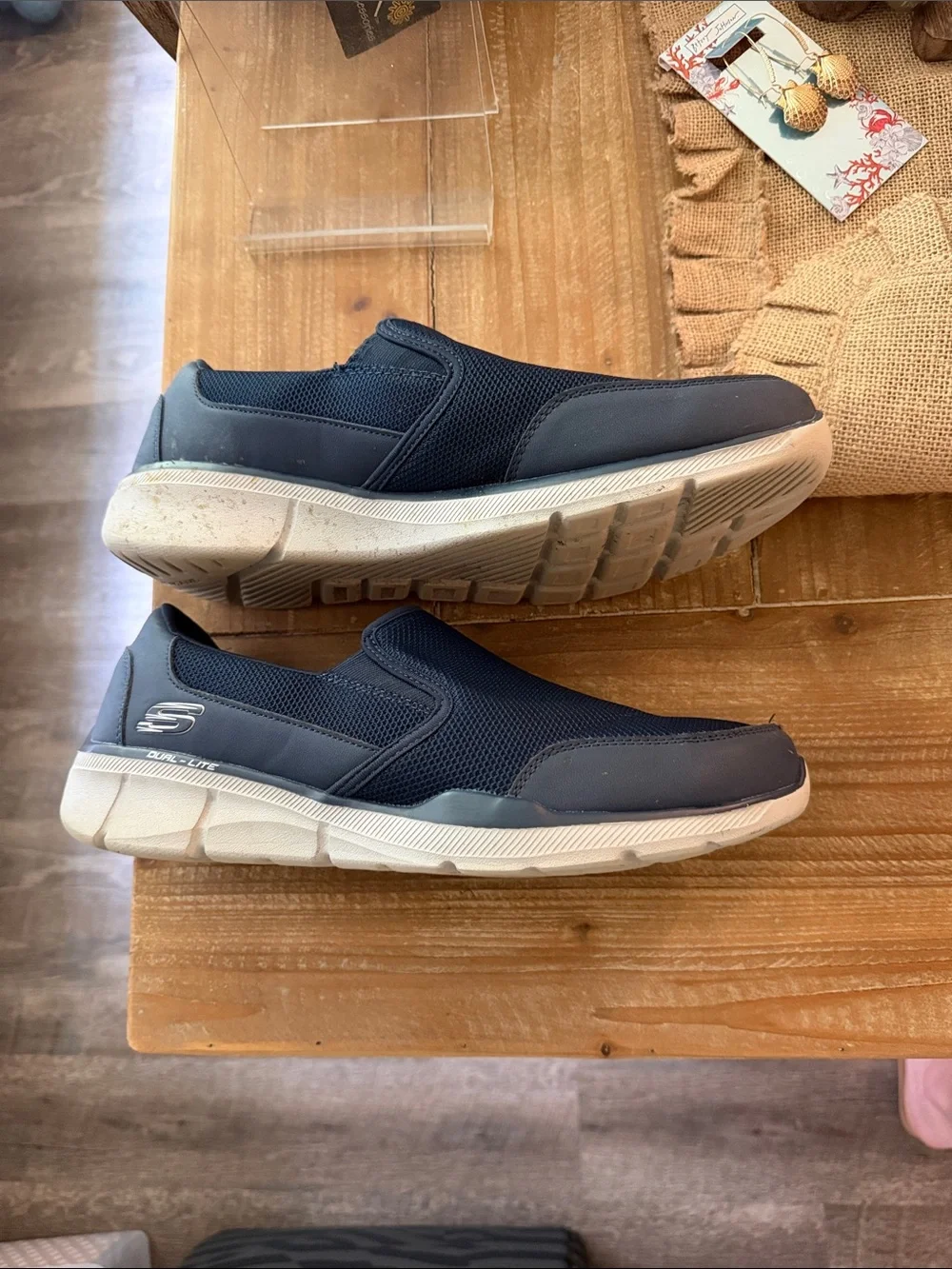 Skechers Navy Mesh Slip-On Casual Loafers Navy